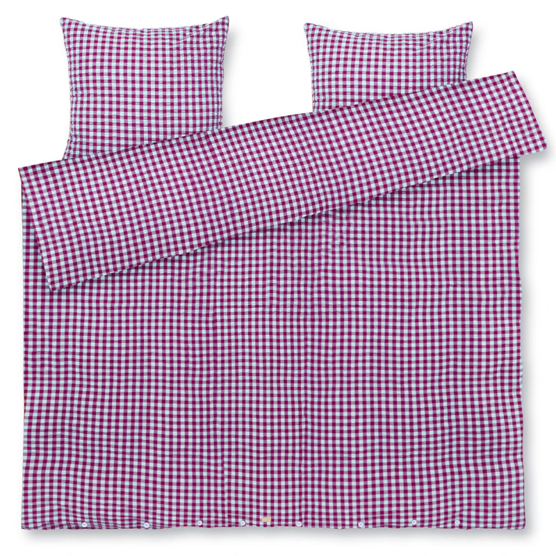 Bæk&Bølge Duvet Cover Set 220x220 + 50x60, Fuchsia / Mint
