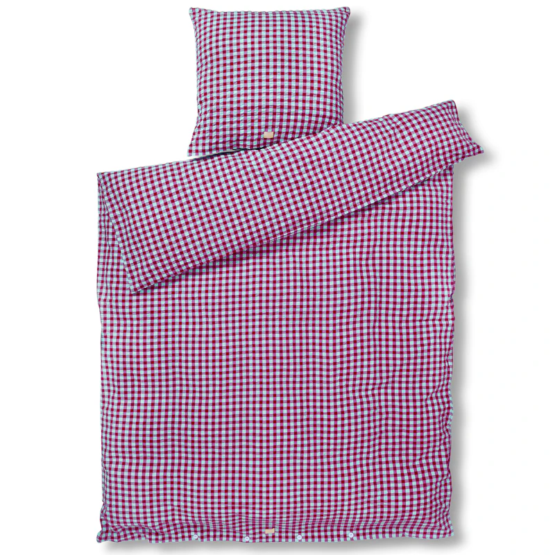 Bæk&Bølge Duvet Cover Set 140x200 + 60x63, Fuchsia / Mint