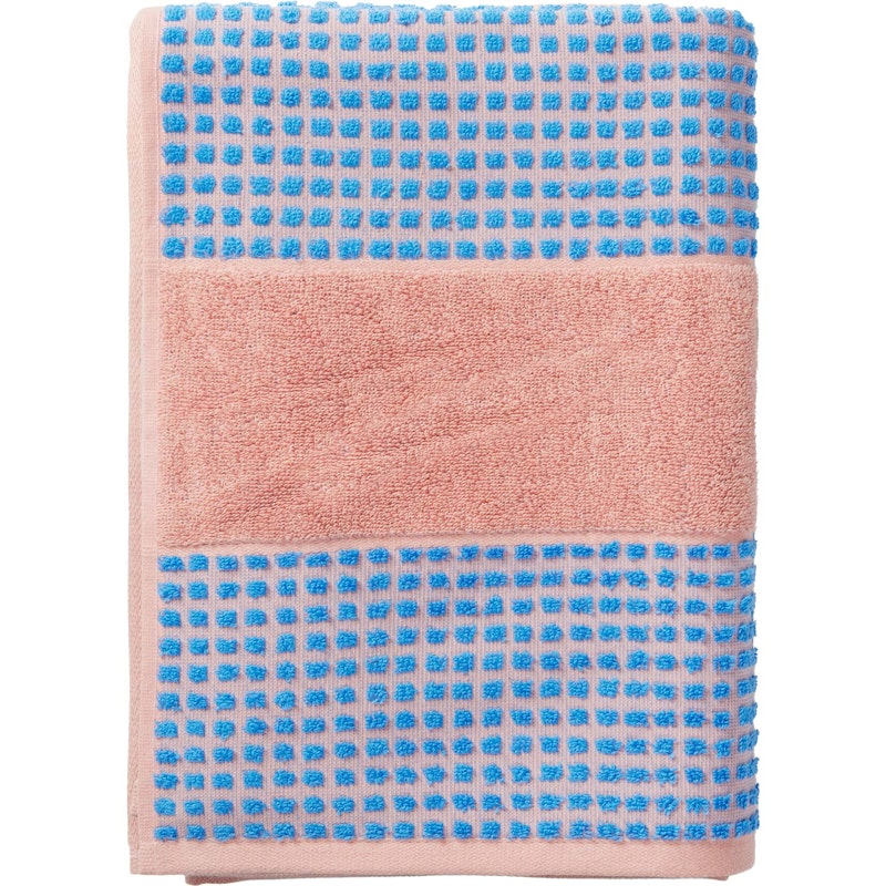 Check Towel 100x50 cm, Blue/Pink