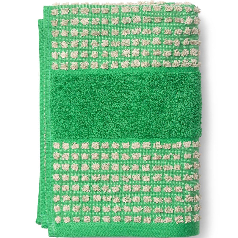 Check Towel 100x50 cm, Green/Sand