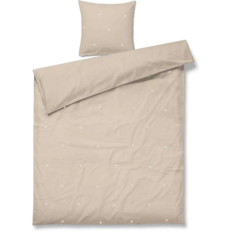 Daisy Bed Set 140x200 + 60x63 cm, Sand / White