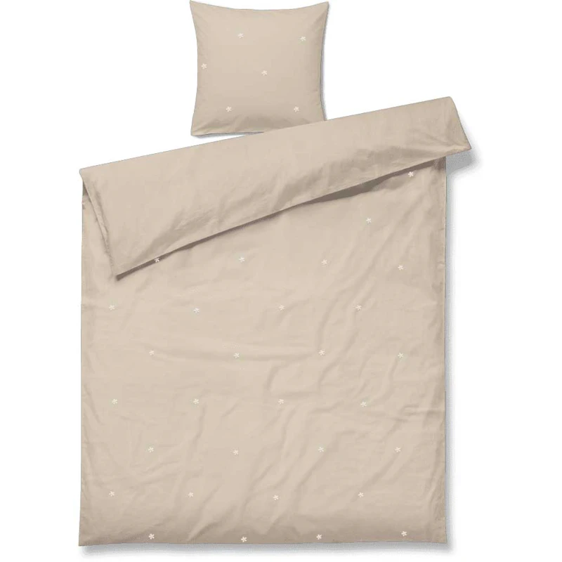 Daisy Bed Set 150x210 + 50x60 cm, Sand / White