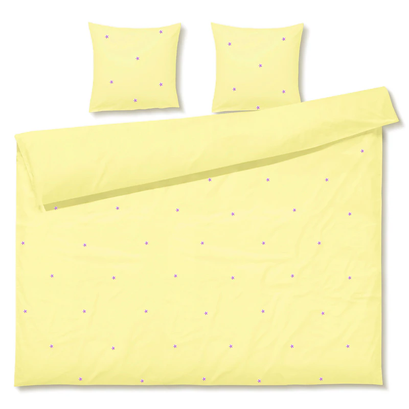 Juna Duvet Cover Set 220x220 cm + 50x60 cm, Yellow