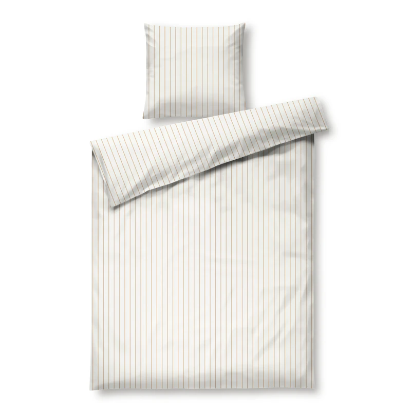 Soft Duvet Cover Set 140x220 cm, Off-white / caramel