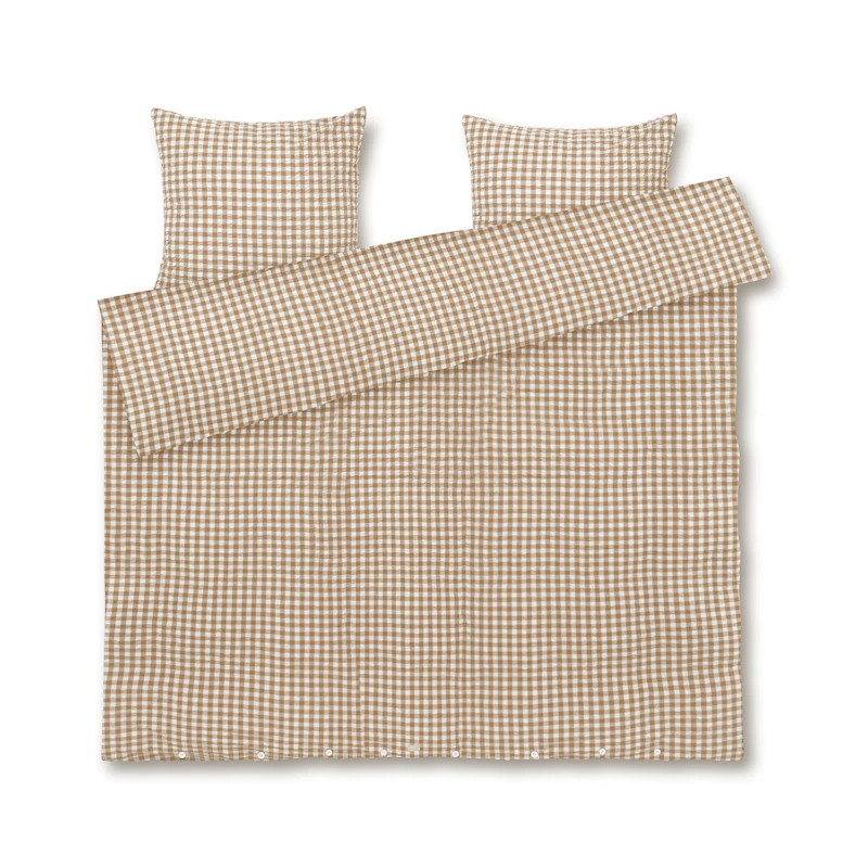 Soft Duvet Cover Set 200x220 cm, caramel / Off-white