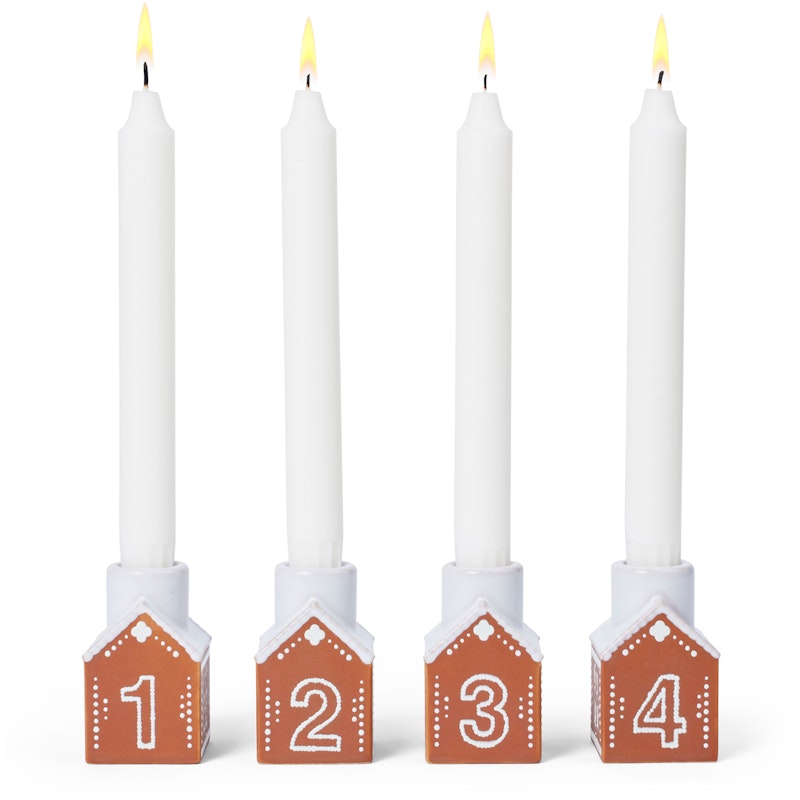 Gingerbread Advent Candle Holder H7.5 cm