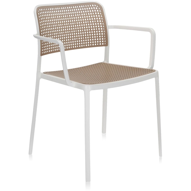 Audrey Chair With Armrests Outdoor, White / Sand