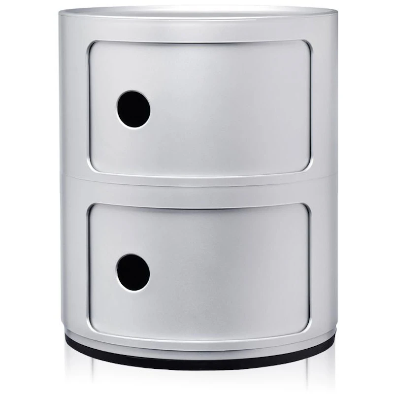 Componibili Classic Storage With 2 Compartments, Silver