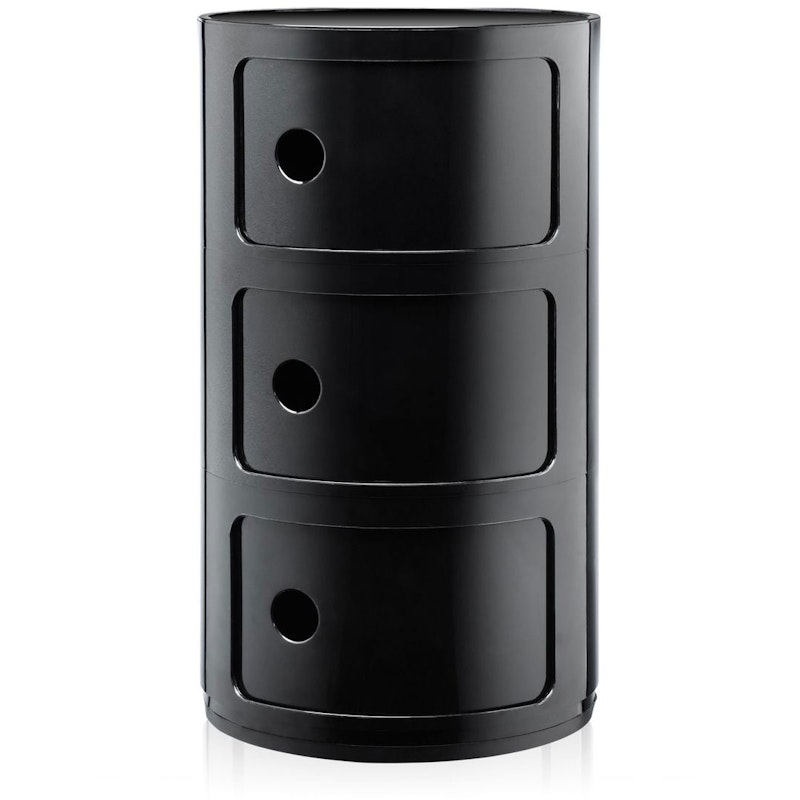 Componibili Classic Storage With 3 Compartments, Black