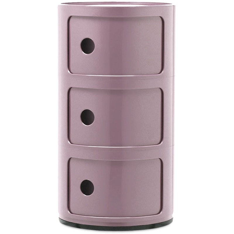 Componibili Classic Storage With 3 Compartments, Mauve