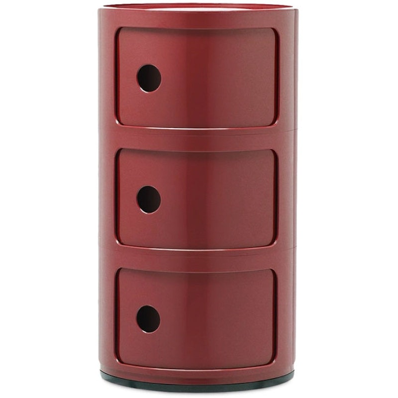 Componibili Classic Storage With 3 Compartments, Burgundy