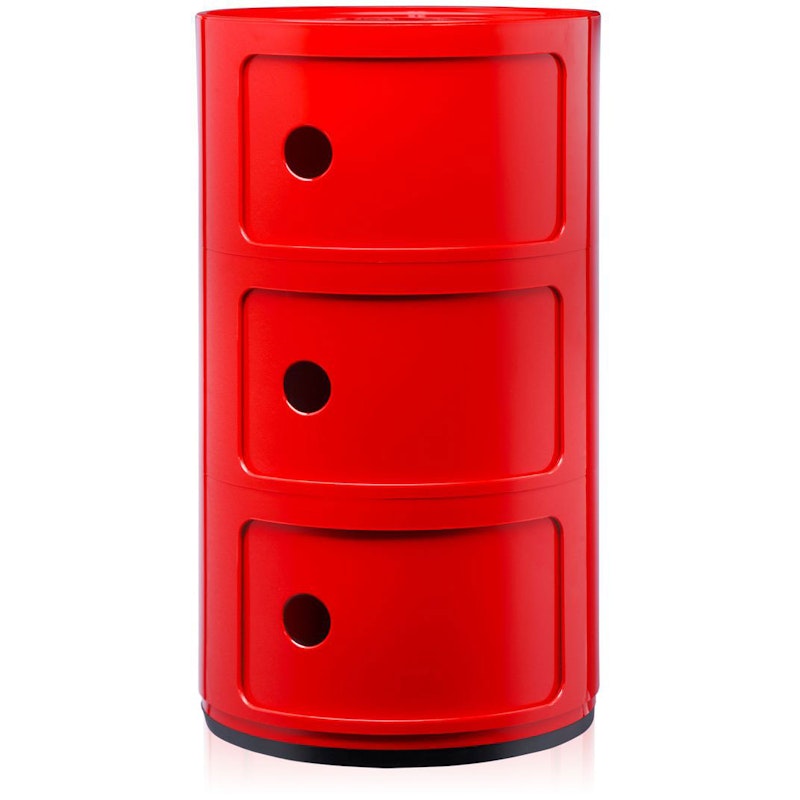 Componibili Classic Storage With 3 Compartments, Red