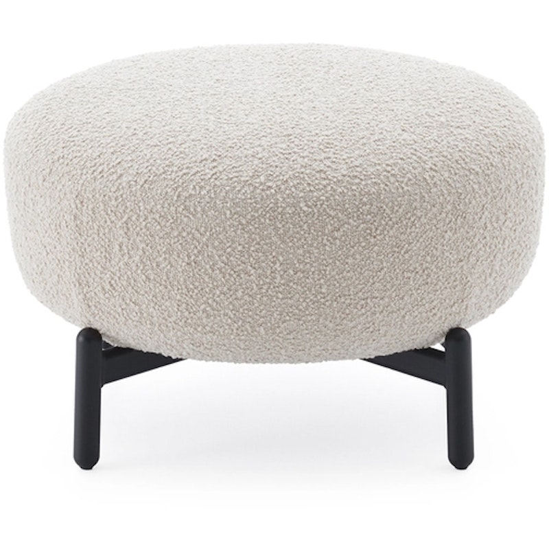 Lunam Curly Pouf, White