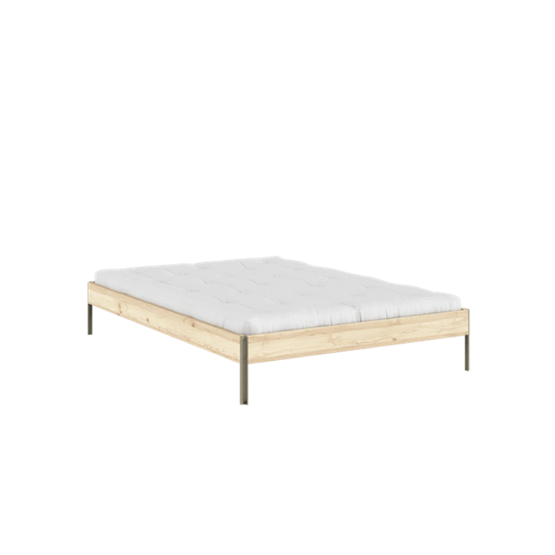 Core Bed Frame 140x200 Raw/Sage Green