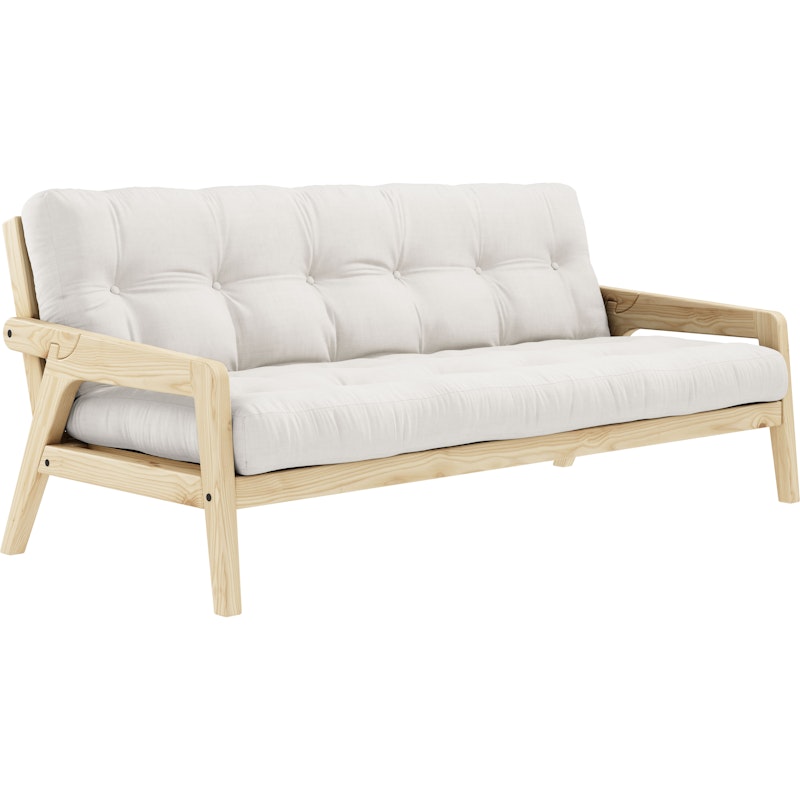 Grab Sofa Bed With Mattress, Clear Lacquered / Natural