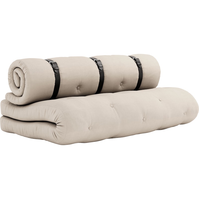 Buckle-Up Sofa With Belt, Beige / Brown
