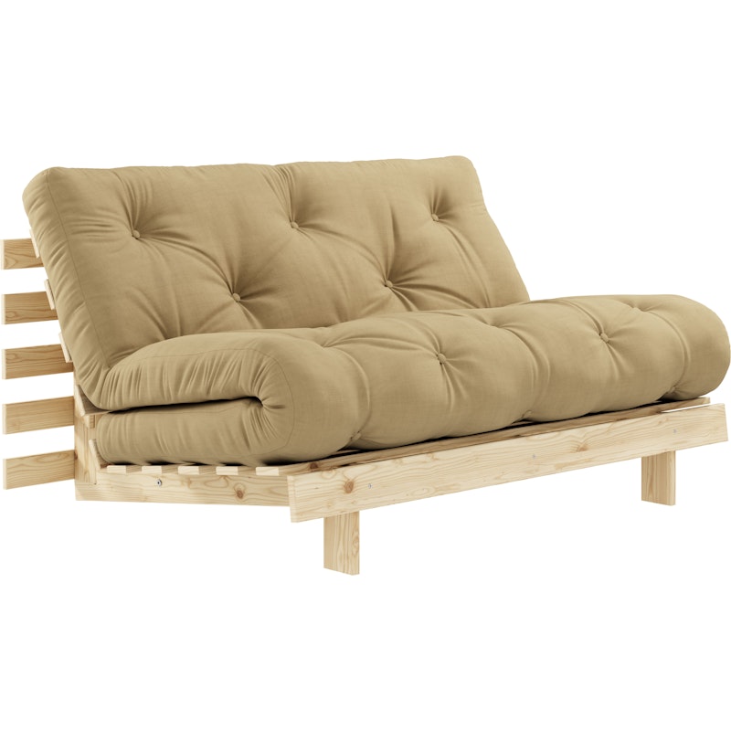 Roots 140 Sofa Bed With Mattress, Raw / Wheat Beige