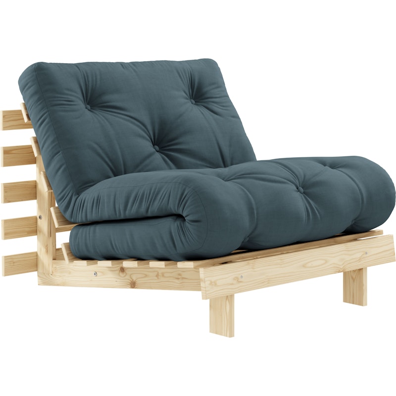 ROOTS RAW 90 X 200 W. ROOTS MATTRESS PETROL BLUE 90 X 200