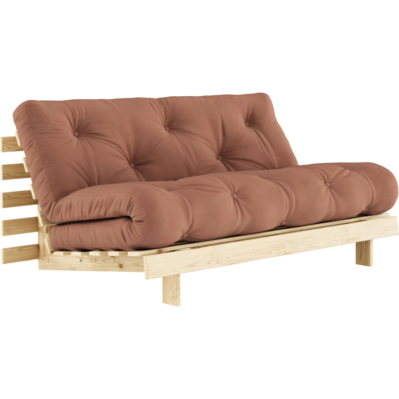 Roots 160 Sofa Bed With Mattress, Raw / Clay Brown