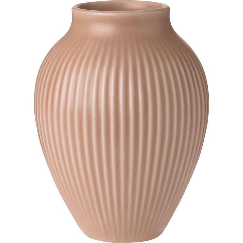 Vase Grooved 12,5 cm, Dusty Rose