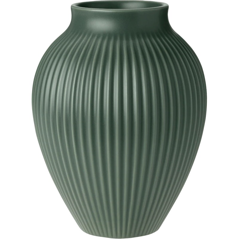 Vase Grooved 20 cm, Celadon Green