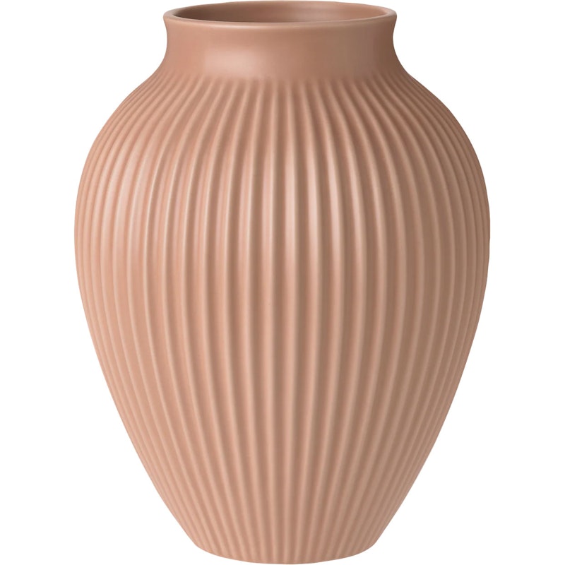 Vase Grooved 27 cm, Dusty Rose