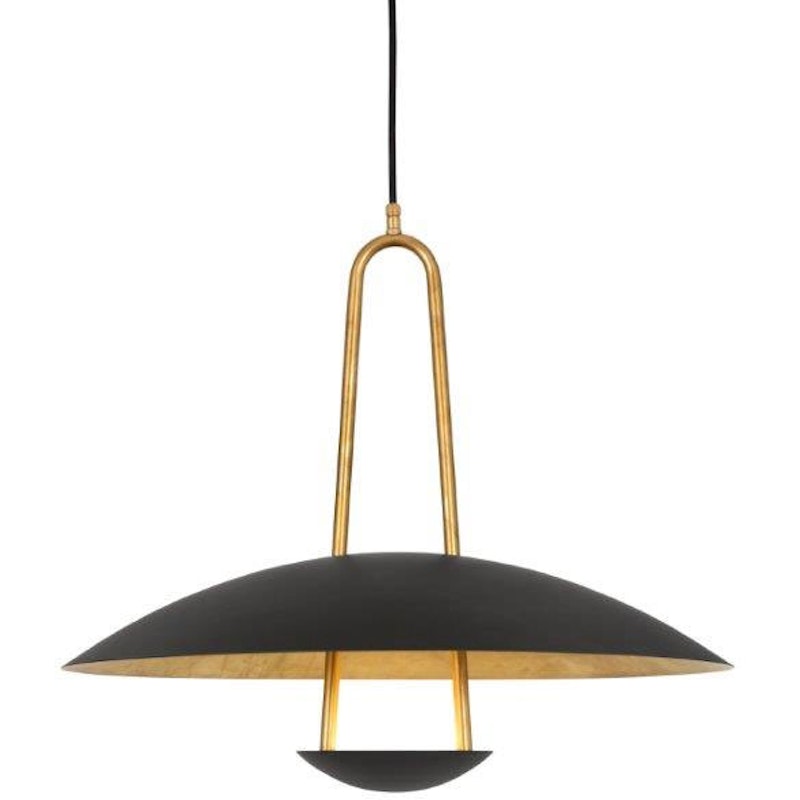 Satellit Pendant Raw Brass / Black, 55 cm