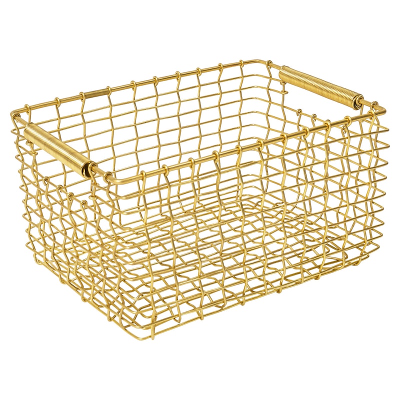 Rectangular 15 Basket, Brass