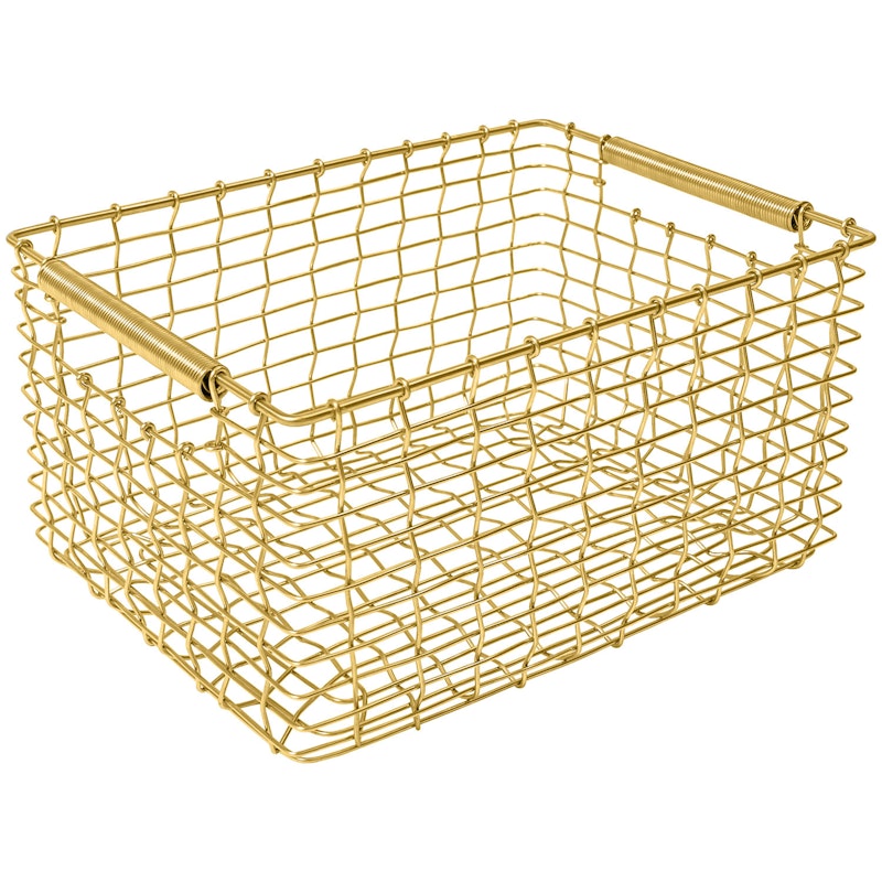 Rectangular 19 Basket, Brass