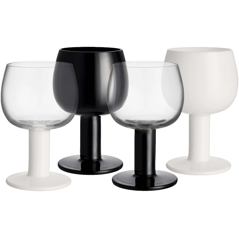 Father's glass 40 cl 4-pack, Black / White