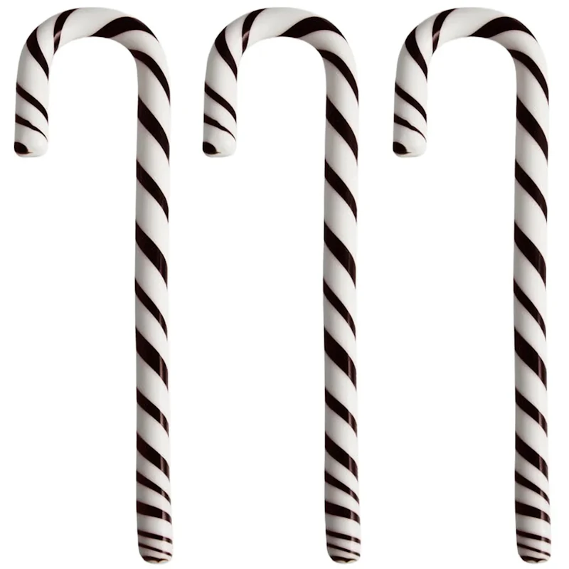 Polka Stick Christmas Decoration 17 cm 3-pack, White/Black