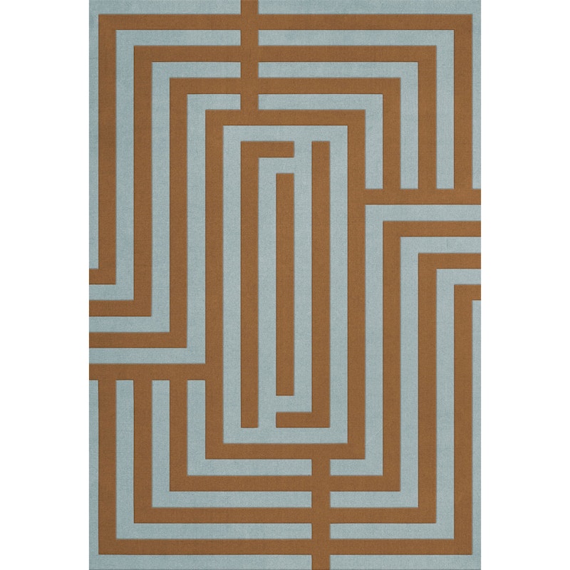 Letters Wool Rug 180x270 cm, Teal Umber