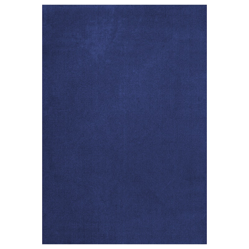 Classic Solid Wool Rug 180x270 cm, Blue Fonce