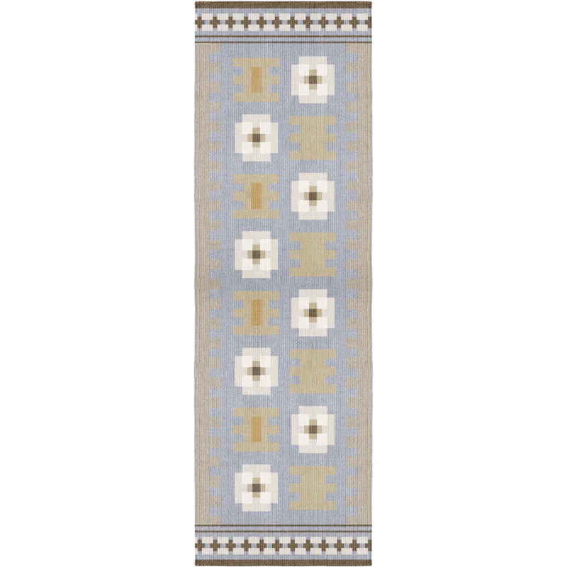 Röllakan Selma Wool Rug 80x300 cm, Dove