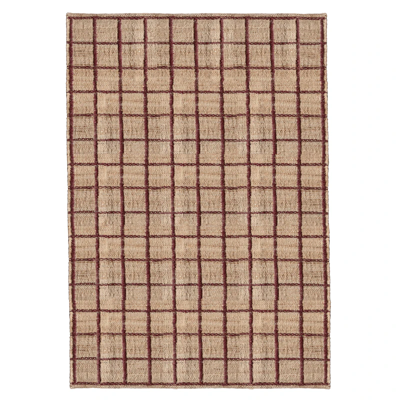 Strata Jute Rug 140x200 cm, Burgundy