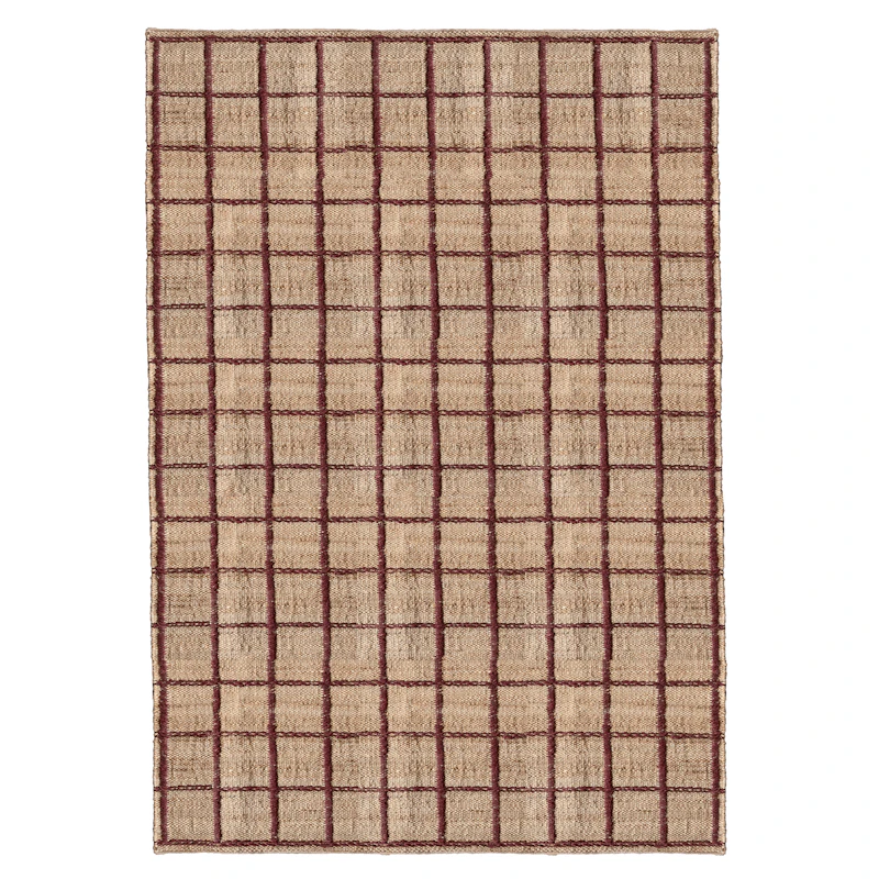 Strata Jute Rug 300x400 cm, Burgundy