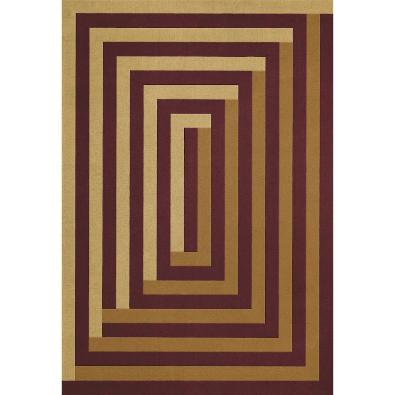 Teklan Labyrinth Wool Rug 300x400 cm, Sand / Mulberry