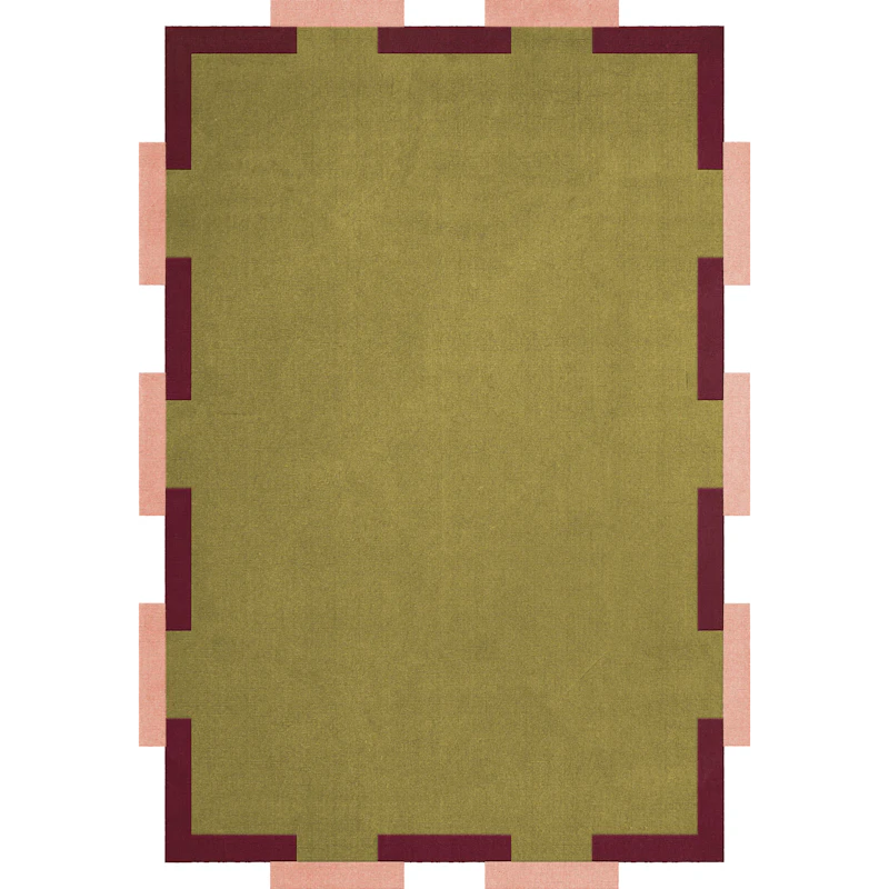 Teklan Fregio Wool Rug 200x300 cm, Olive / Blush