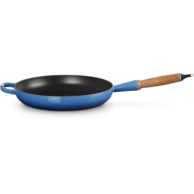 Signature Frying Pan With Wooden Handle 28 cm, Azure