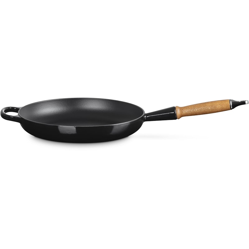 Signature Frying Pan With Wooden Handle 28 cm, Black