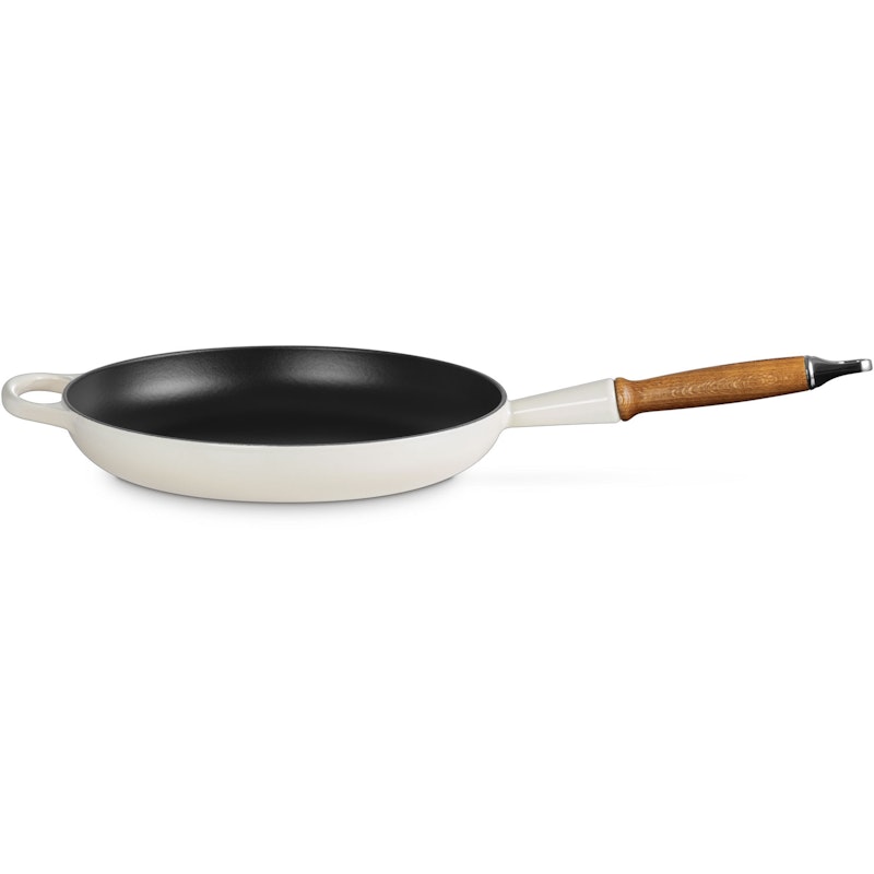 Signature Frying Pan With Wooden Handle 28 cm, Meringue