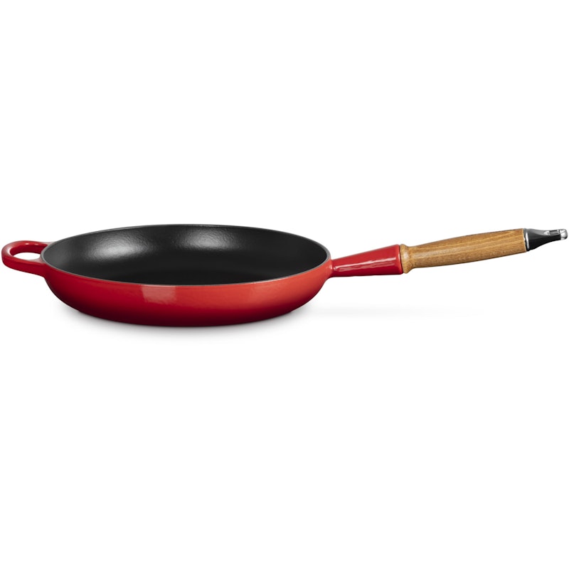 Signature Frying Pan With Wooden Handle 28 cm, Cerise
