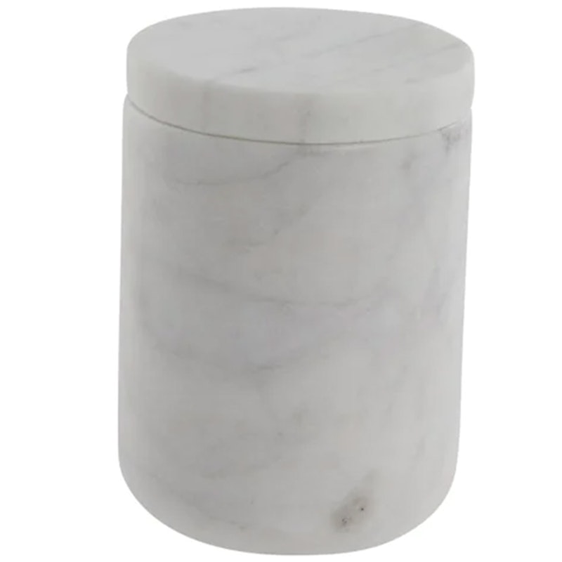 Ellia Jar With Lid, White