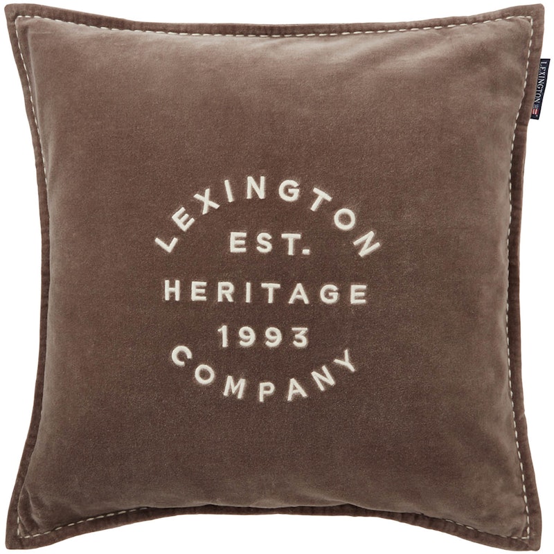 1993 Logo Organic Cotton Velvet Cushion Cover 50x50 cm, Brown