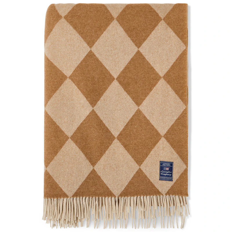 Argyle Throw 130x170 cm, Fudge / White