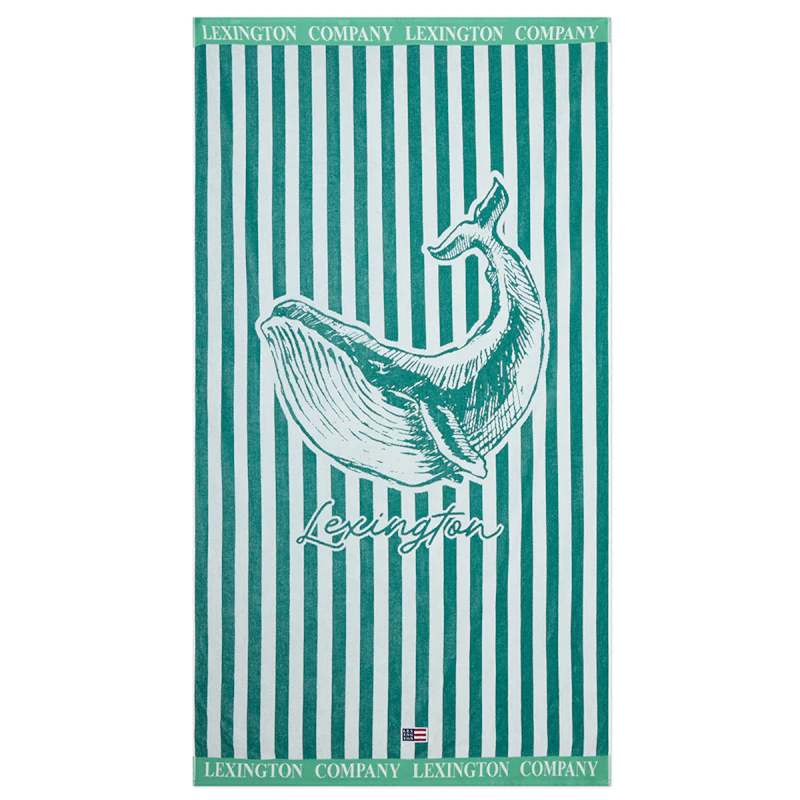 Beach Towel, Green / White