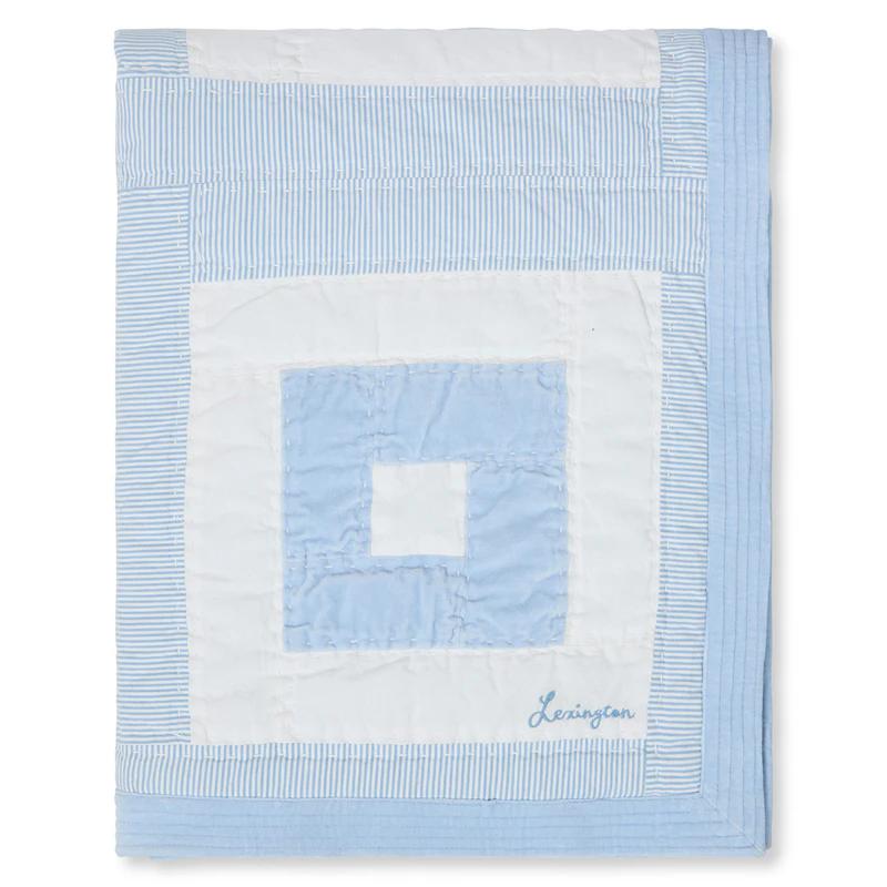 Bedspread 160x240 cm, White / Blue