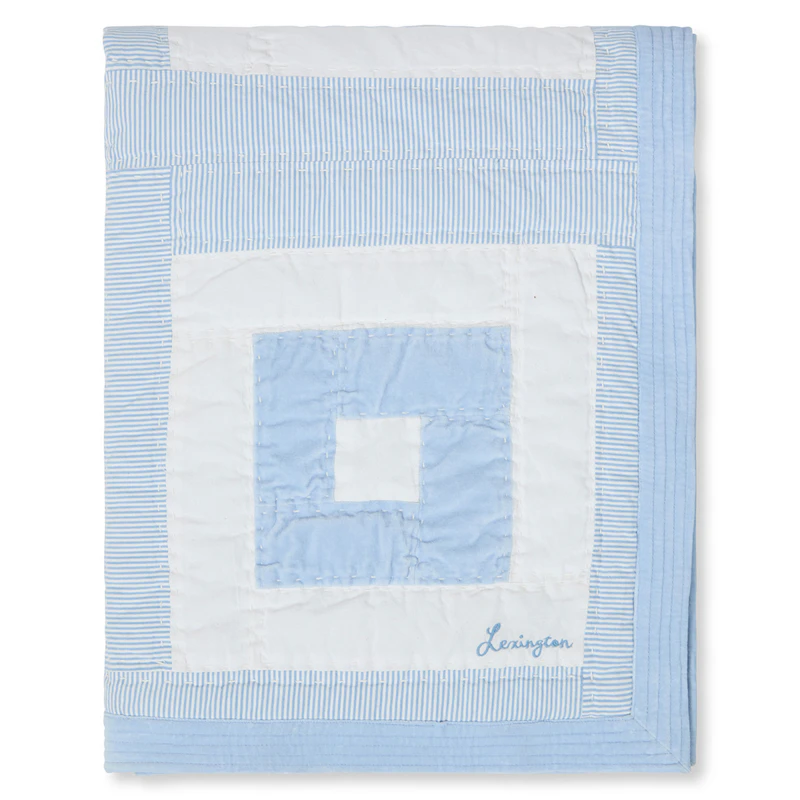 Bedspread 240x260 cm, White / Blue