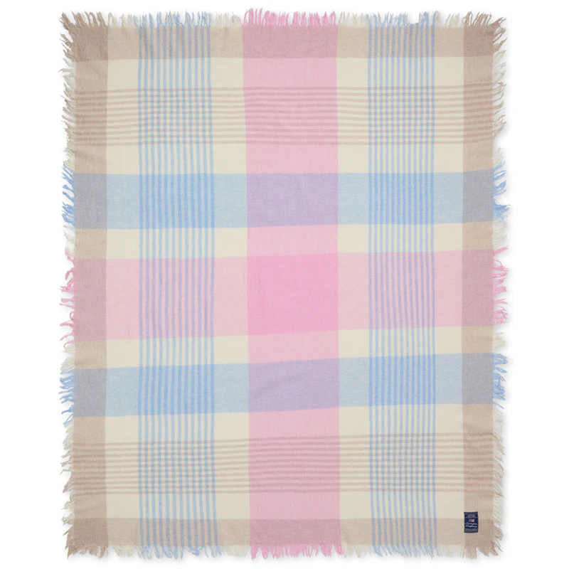 Blanket Checked 130x170 cm, Pink / Blue / Beige