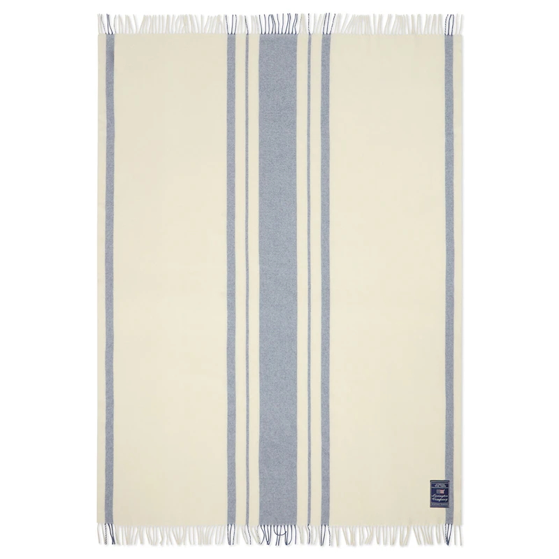 Blanket Striped 130x170, Blue / White